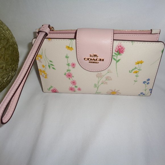 Coach C3371 Wildflower Print Tech Wristlet Clutch